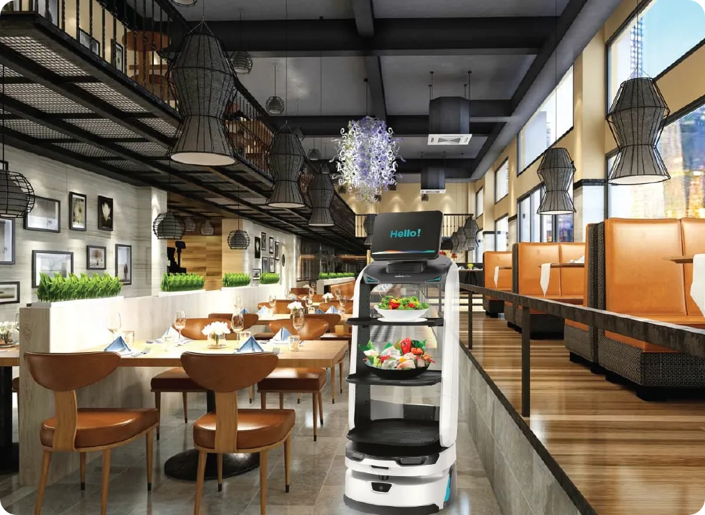 Cafe environment served by RentRobots
